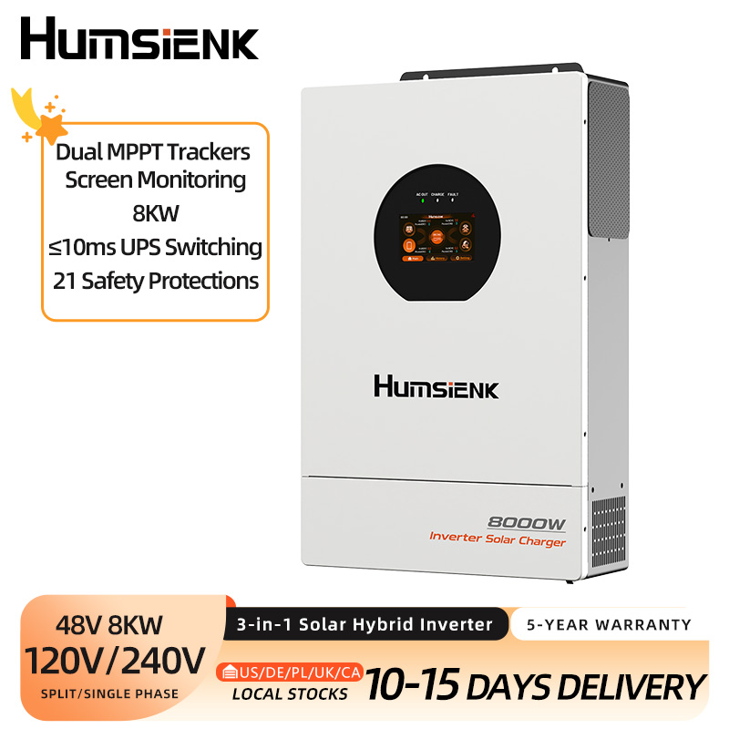 Humsienk 48V 8KW 3-in-1 Solar  - Mppt Hybrid Inverter 48V 8Kw 3 Phase ulasan dan harga